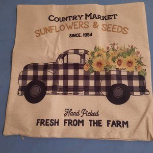 SJE 4 Pillow Covers 18x18 with Fresh Flowers Decorative Theme